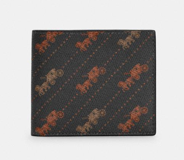 COACH Id Billfold Wallet With Horse And Carriage Dot Print 1